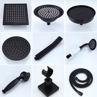 black brass rainfall shower head wall mounted showerheads water save handheld faucet accessories