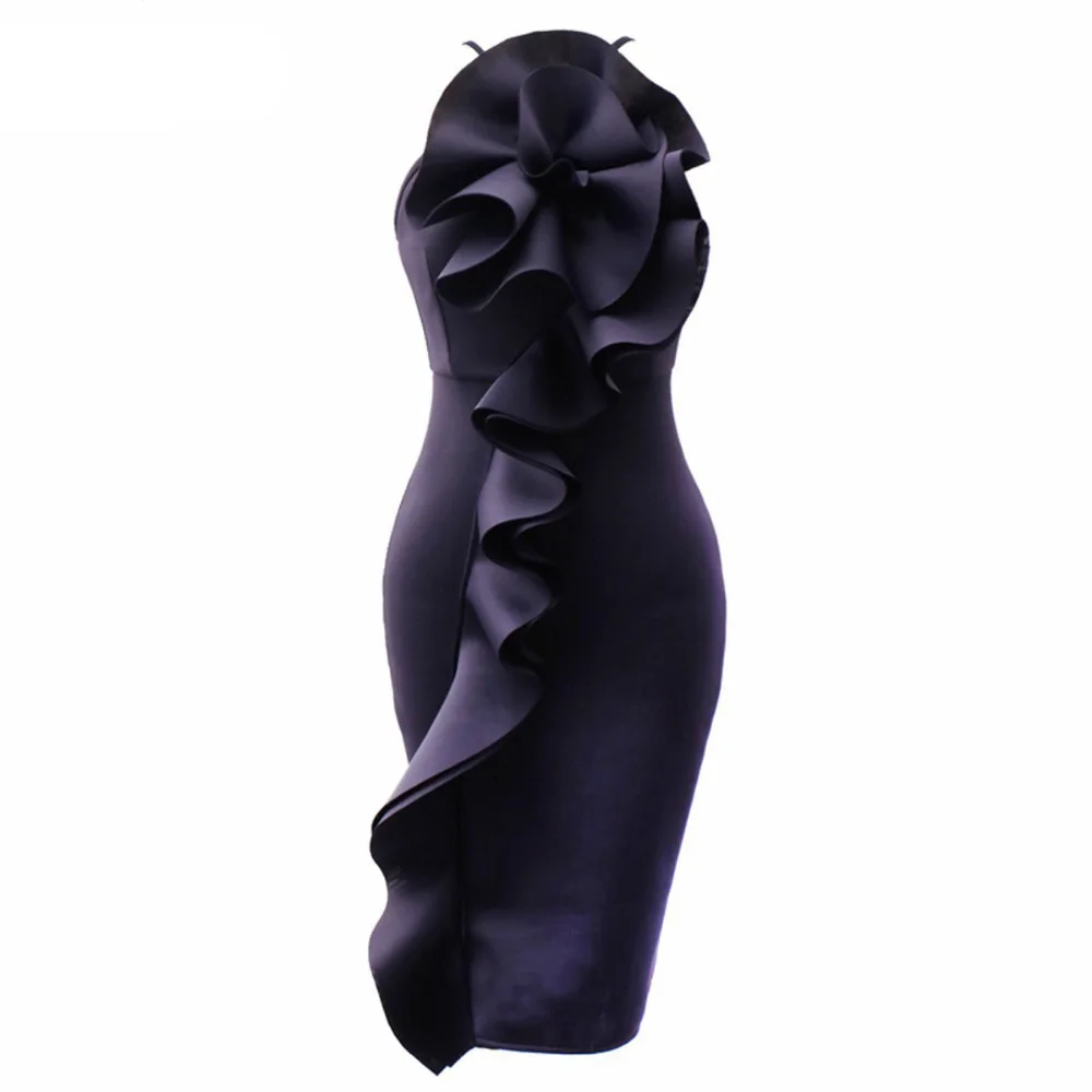 

Falbala Women Sleeveless Party Dress Summer 2021 African Elgant Dinner Club Sexy Bodycon Midi Dress Robe Femme Vestiods Young