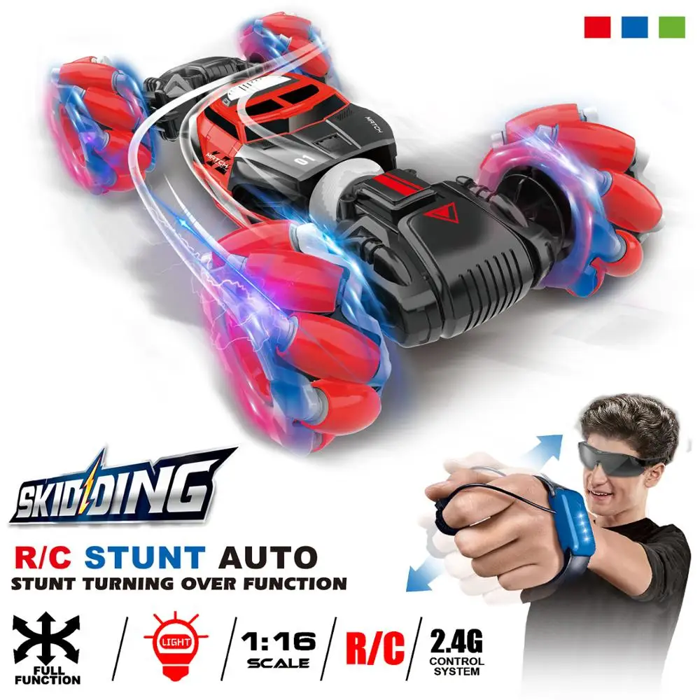 GoolRC 4WD RC трюк автомобиль часы Датчик жестов управление деформируемый электрический RC Дрифт автомобиль трансформатор автомобиль игрушка для ребенка с светодиодный светильник