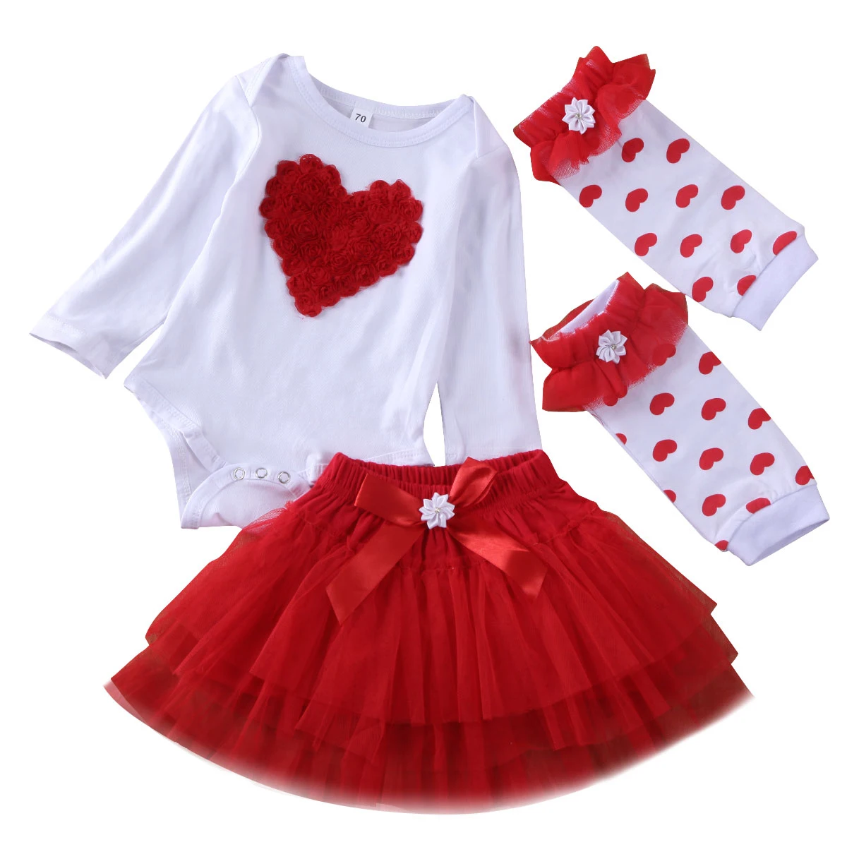 Одежда на День святого Валентина для детей 0-18 месяцев комплект одежды