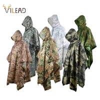vilead poly waterproof raincoat impermeable outdoor equipment multi functional motorcycle rain poncho canopy men women durable