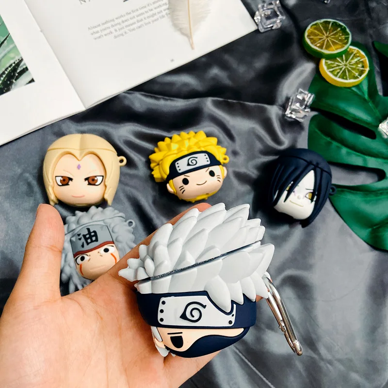 

3D NARUTO Kakashi Uzumaki Jiraiya Tsunade Case for Airpods 1 2 3 pro Earphone Box Cover Soft Bluetooth Wireless Protect Case