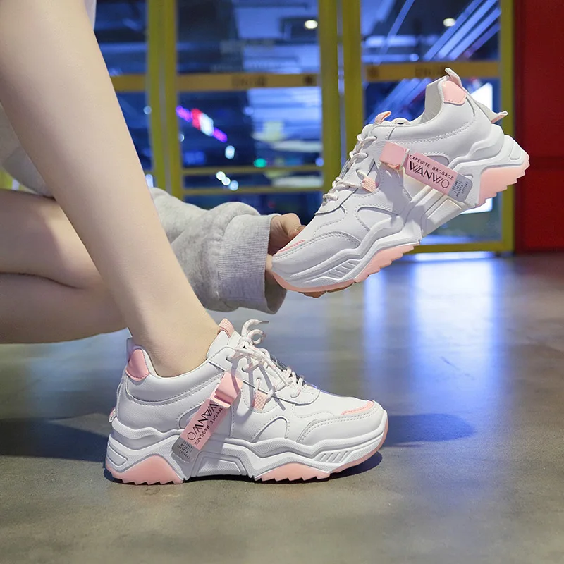 Han edition shoes female spring 2021 new students torre shoes 5573 female ins street snap up white shoe