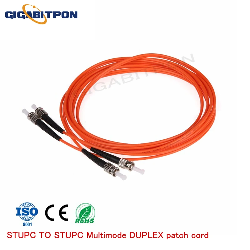 10pcs/pack ST patch cord ST/UPC-ST/UPC MM DX 3.0mm G652D fiber patch cord multimode fiber patch cord fiber