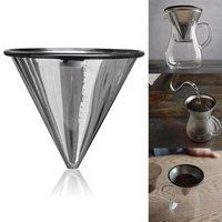 pour over coffee dripper stainless steel coffee filter removable dripper reusable cone dripper cup durable coffee brew tools