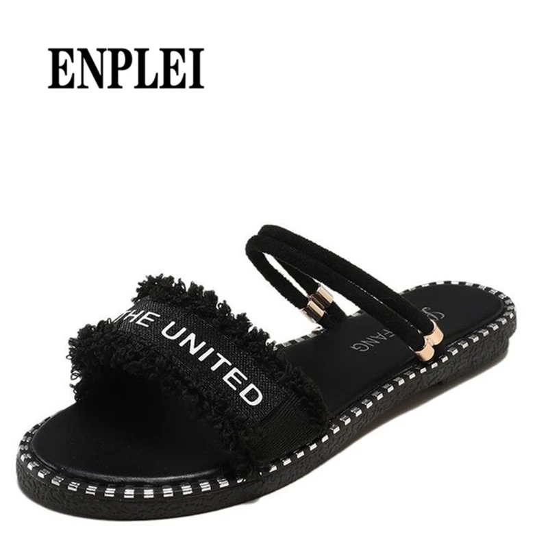 ENPLEI/женские сандалии летние модные однотонные с кисточками в национальном стиле