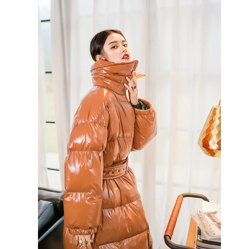 Женская одежда 2019 зимняя новая Корейская версия свободная выше колена длинная