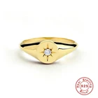Aide 925 Серебряные кольца для женщин круглый восемь с рисунком пятиконечной звезды, цирконий бриллиант кольцо Anel класса люкс, ювелирное изделие, подарок