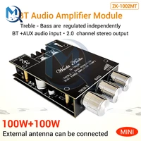 dc 12 24 v zk 1002mt amplifier board high and bass adjustment mini stereo dual channel bluetooth audio power amplifier board