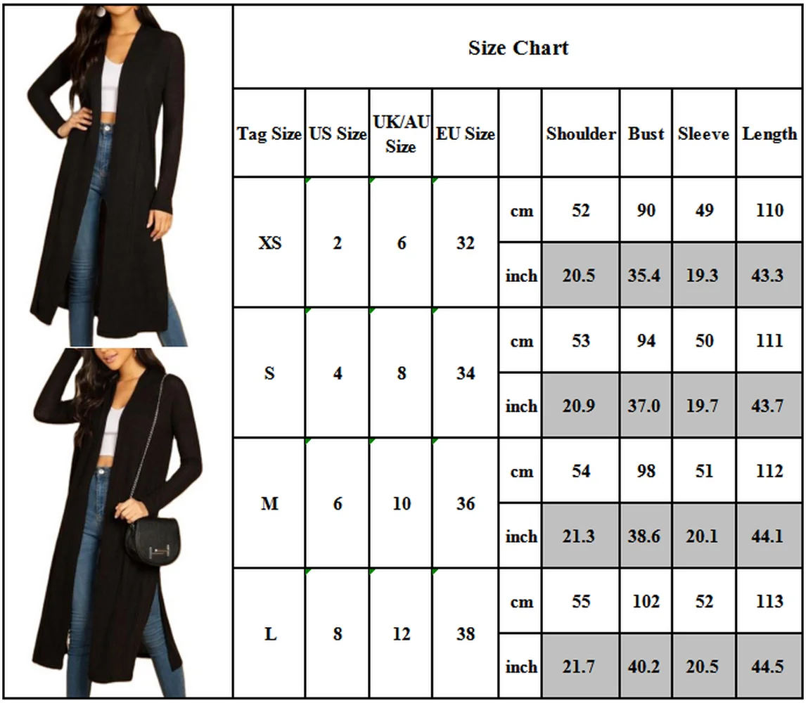 

Putre Color Women Blends Coat Full Sleeve Slim Fit Long Cardigan Outwear Open Front Autumn Casual Female Tops Streetwear