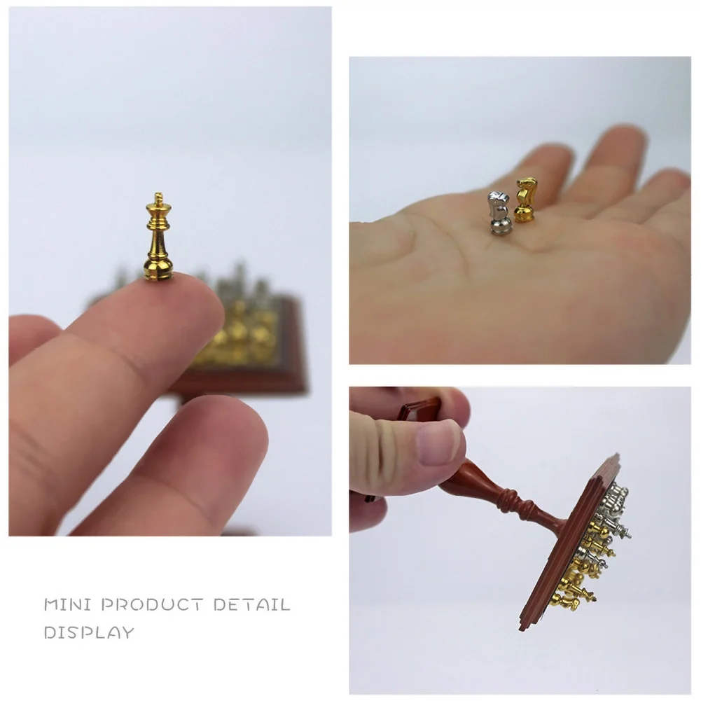 1/6 1/12 миниатюрный Магнитная шахматная доска столовый сервиз Дети DIY Декор