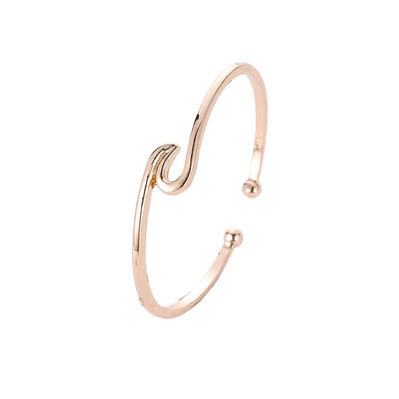 Новый модный Открытый браслет женский простой волнистый манжеты богемные