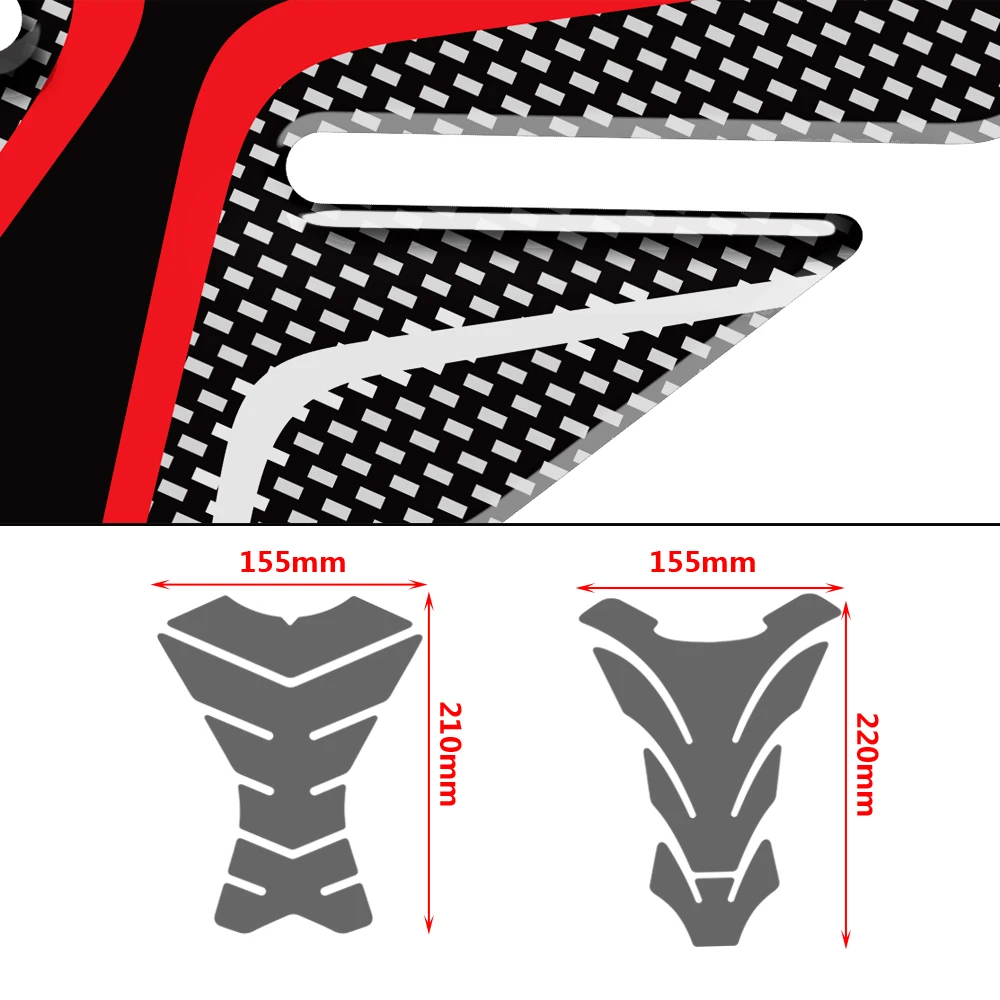 For Yamaha FJR 1300 Tankpad FJR1300/A/AS ABS 3D Carbon-look Motorcycle Tank Pad Protector Decal | Decals & Stickers