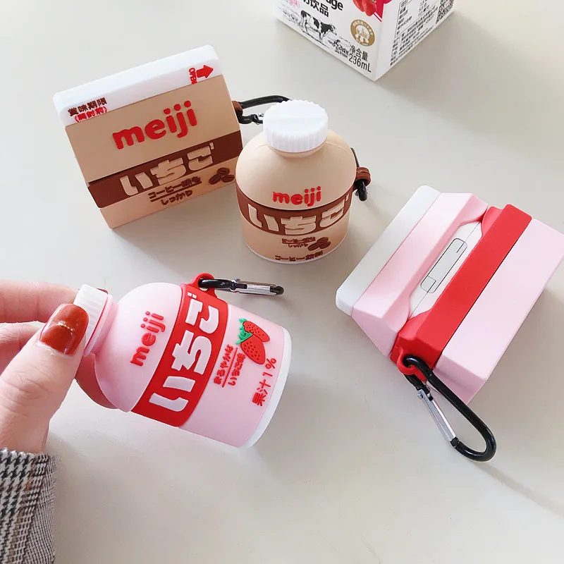 

For Airpods Pro Case,Meiji Strawberry Chocolate Sauce Case For Airpods 1/2 Case,Soft Silicone Earphone Cover For Airpods 3 Case