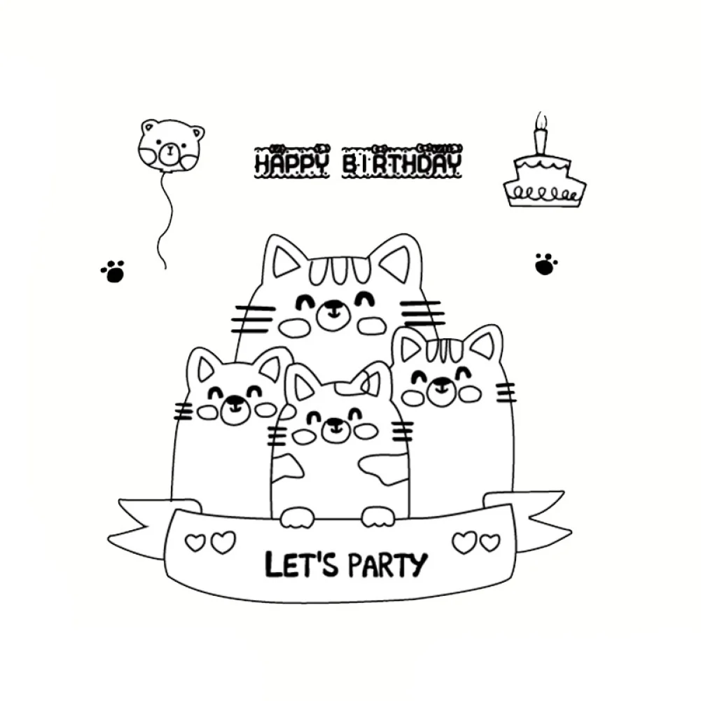 Прозрачные штампы с кошками для сделай сам скрапбукинга изготовления открыток