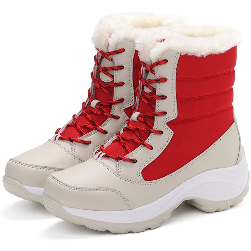 

Women Boots White Winter Shoes For Women Ankle Boots Super Warm Snow Botas De Mujer Black Platform Shoes With Heels Boots Female