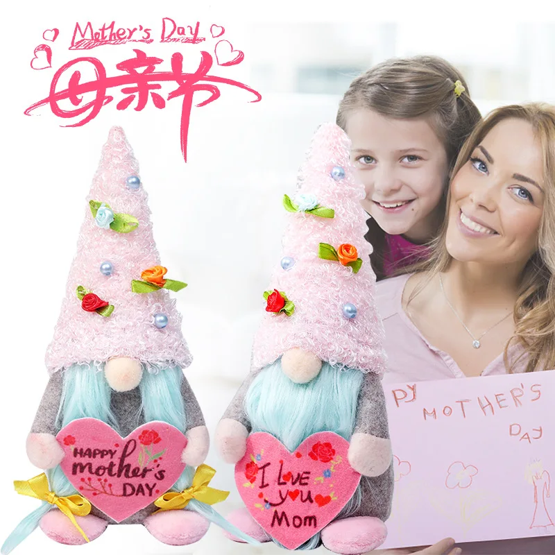 

Mother's day love faceless plush toy flower shape goblin dwarf doll male and female old man carnation doll