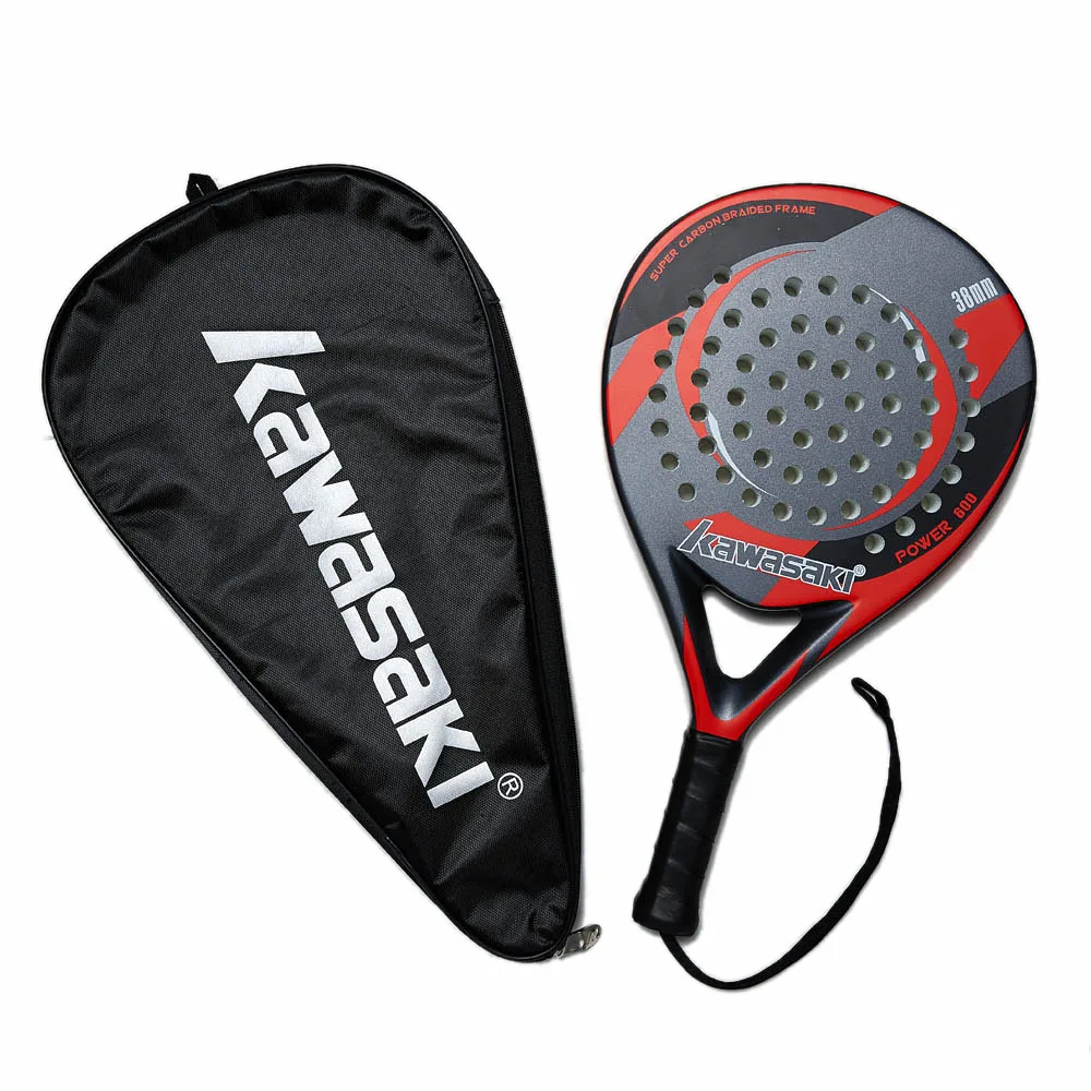 

Kawasaki Brand Padel Tennis Carbon Fiber Soft EVA Face Tennis Paddle Racquet Racket with Padle Bag Cover