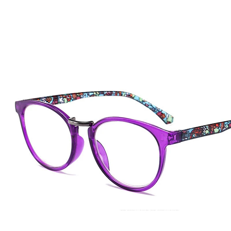 PURPLE Imwete очки для чтения с принтом на ножках, прямоугольные модные очки для дальнозоркости, оправа 1,5 2,0 2,5 3,0 3,5 4,0 - Цвет оправы: PURPLE