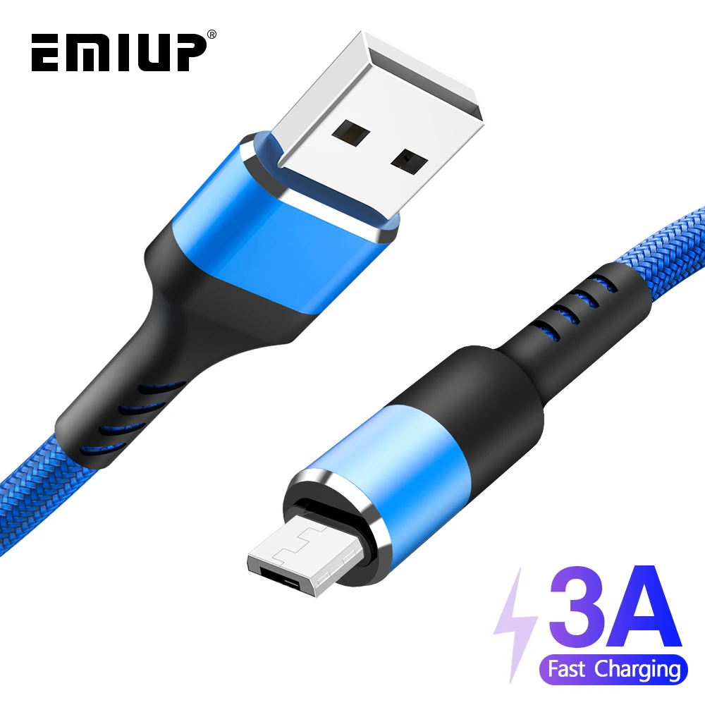 Кабель Micro USB 1 м 2 м 3 м быстрое зарядное устройство с круглой головкой нейлоновый кабель для передачи данных с оплеткой для мобильного телефона samsung/millet Android