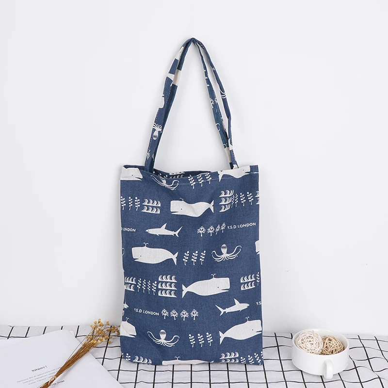 1 шт печать Кита осьминог море жизни хозяйственные сумки Прочный слой без