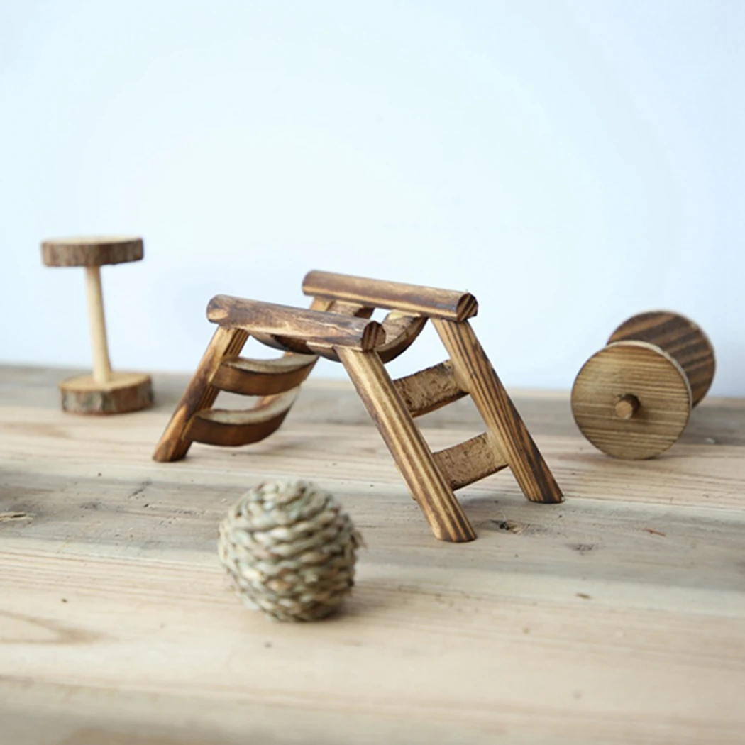 Деревянные подвесные игрушки для домашних животных хомяк мышь птичий мост