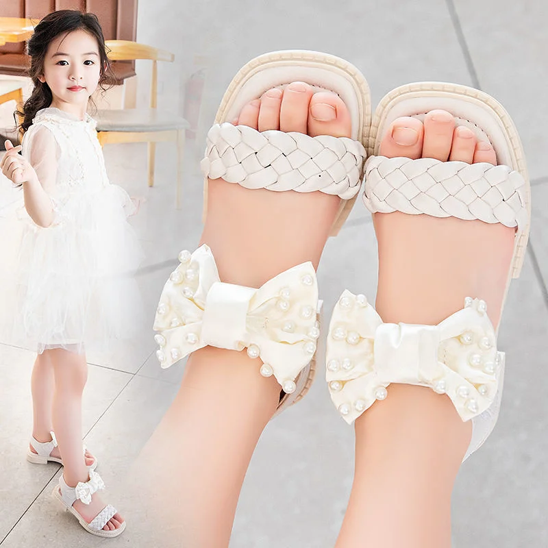 

Unisex Sandals Footwear Kids shoes 2021 For Children's School Students Performing Dancing shoe performance Black Girls Flats