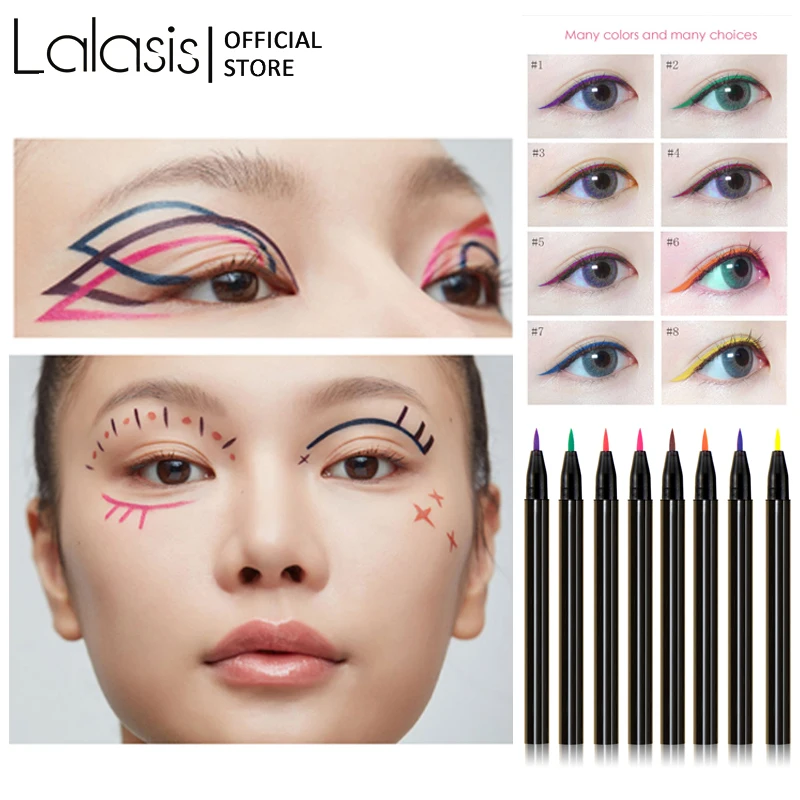 

Lalasis Liquid Eyeliner Waterproof Makeup Liquid Eye Liner Fast Dry Black Pencil Cosmetic Double-ended Eye liner Smooth