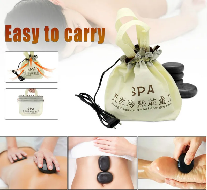 Массажный набор из натурального базальтового камня 220 В |