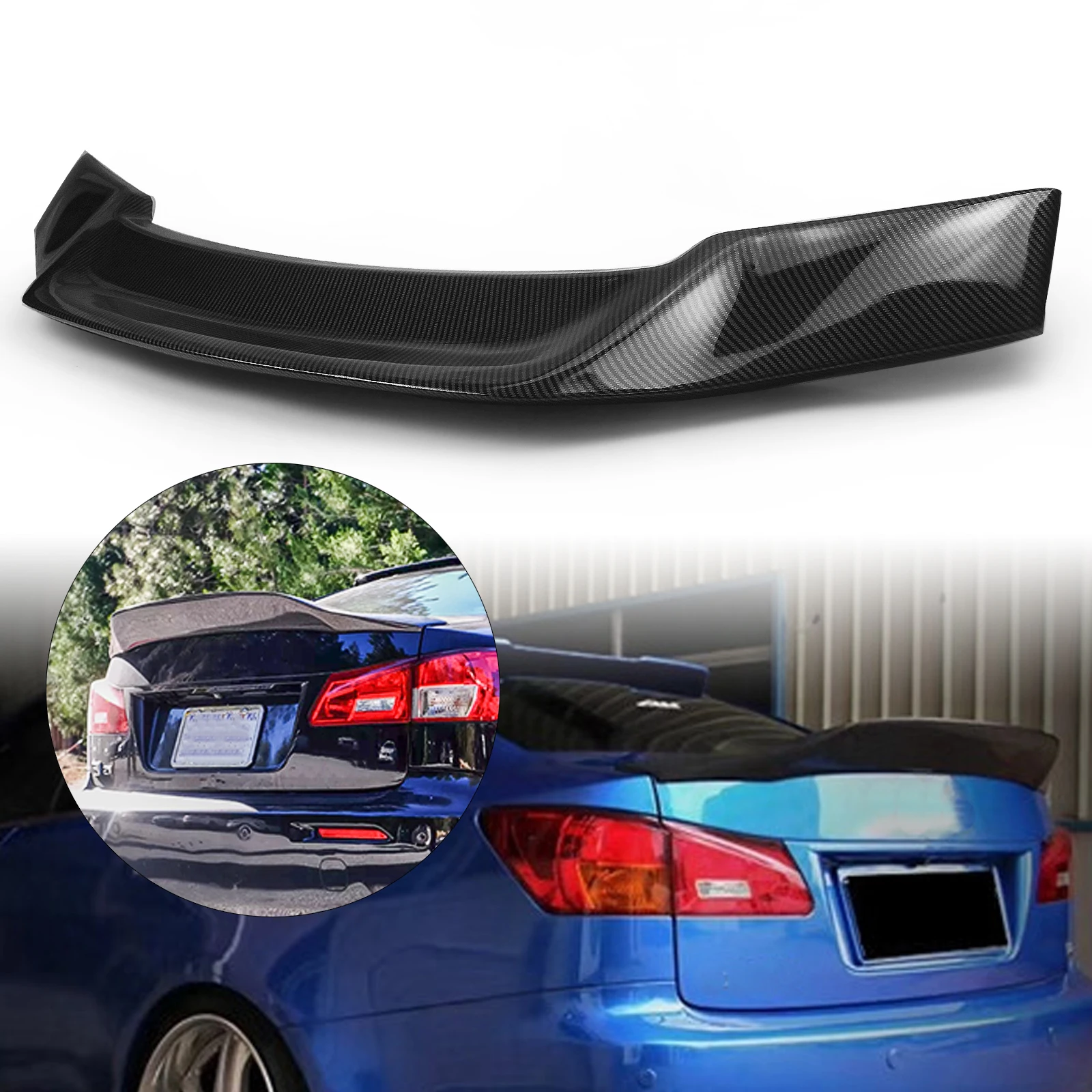 

Задняя Крышка багажника для Lexus IS250 IS350 IS F 2006-2013, спойлер, крыло из АБС-пластика, вид из углеродного волокна, Задняя отделка окна автомобиля, ве...