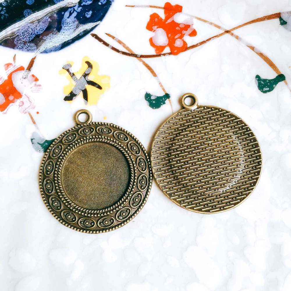 Античный бронзовый серебристый цвет 20 мм стеклянные заготовки под кабошон