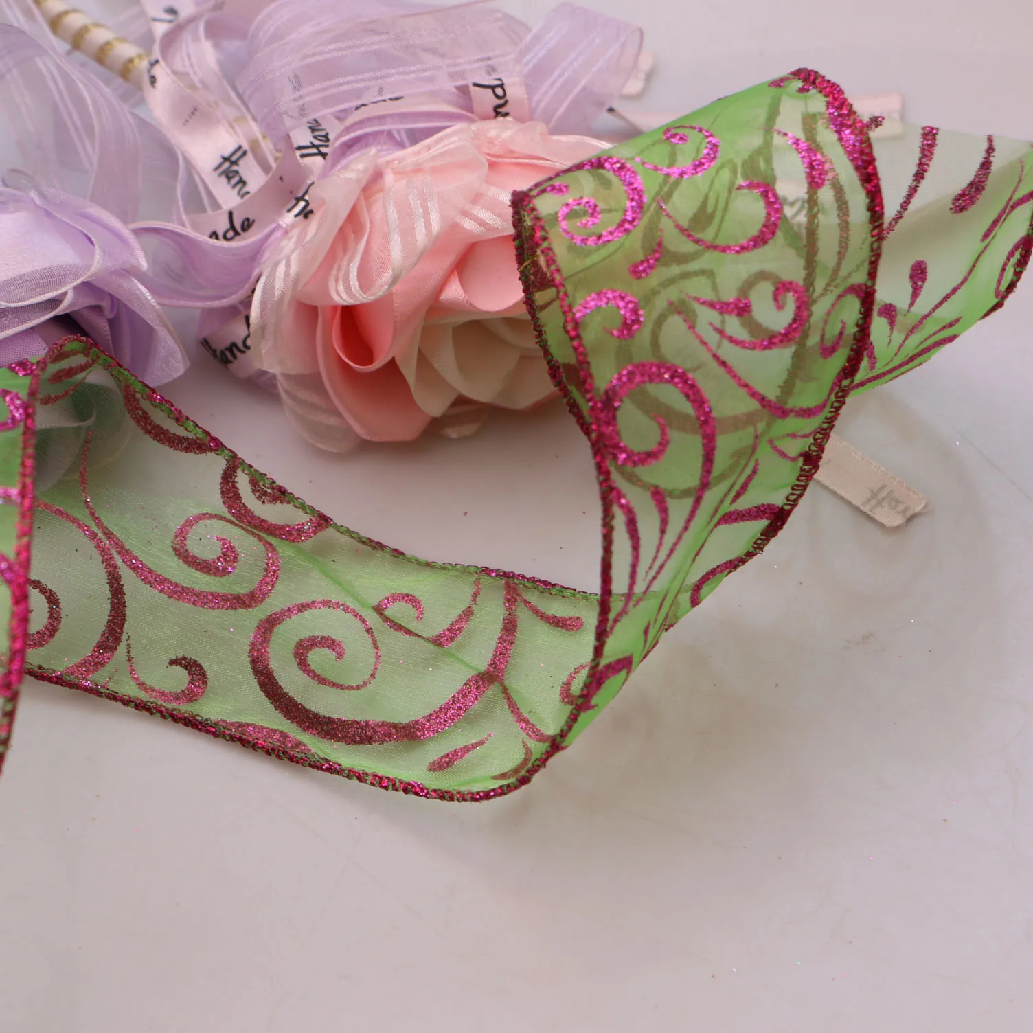 Mixed 5yard 5.8cm-6cm Organza gauze with iron gold hand woven belt gift packaging accessories | Дом и сад