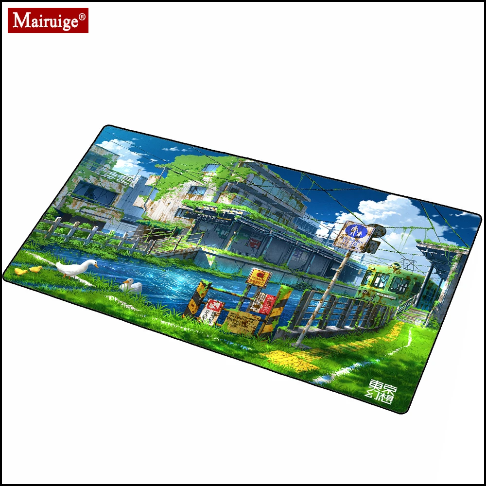 

LED Mousepad RGB Glow Animal Anime Sky Building Colorful City Plant Landscape End of The World XL Large Mouse Pad 90x40/80x30cm