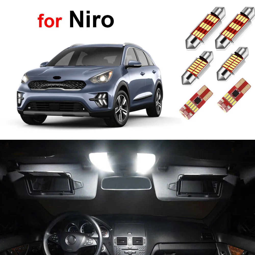 

8 шт., Автомобильные светодиодные лампы для Kia Niro 2017 2018 2019 2020