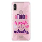 FunnyTechЧехол для Xiaomi Redmi S2 l с фразой что возможно, прозрачный, розовый