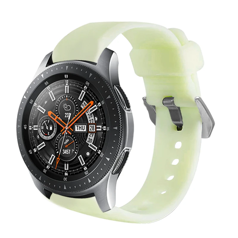 Ремешок спортивный светящийся для Samsung Galaxy Watch 46 мм Gear S3 22 мягкий резиновый