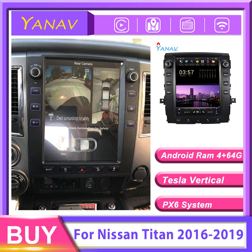 Автомобильный радиоприемник PX6 головное устройство магнитофон для Nissan Titan 2016-2019