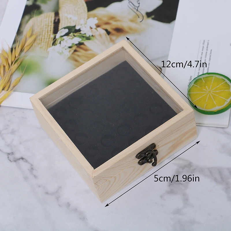 

25 Slots Wooden Essential Oil Storage Box Aromatherapy Container Organizer