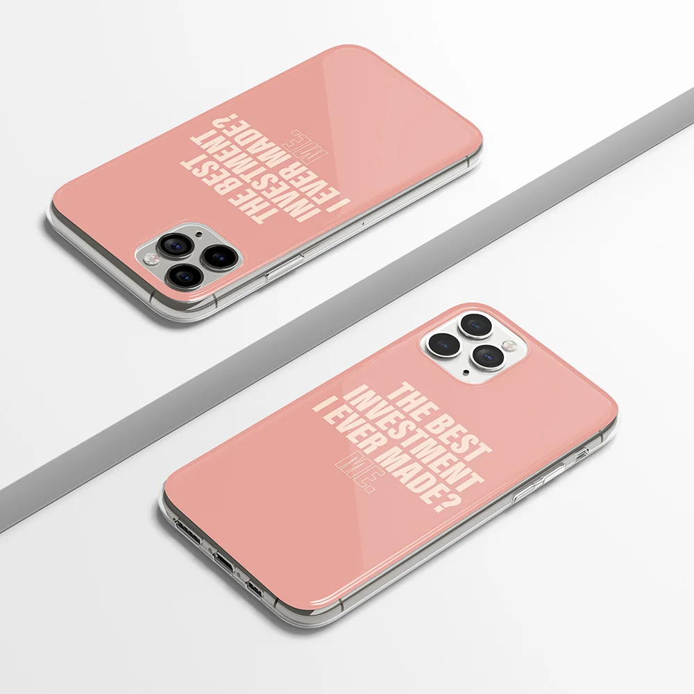 

The Best Investment I Ever Made English Letters TPU Phone Cover Case for IPhone 11 Mobile Cell Phone Protection Case Housing