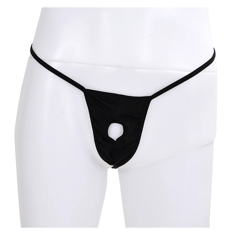 Новые мужские сексуальные открытые стринги T-back Pouch черные |