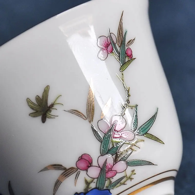 2 шт./лот 60 мл чайные чашки из керамического фарфора с красочной росписью офисные