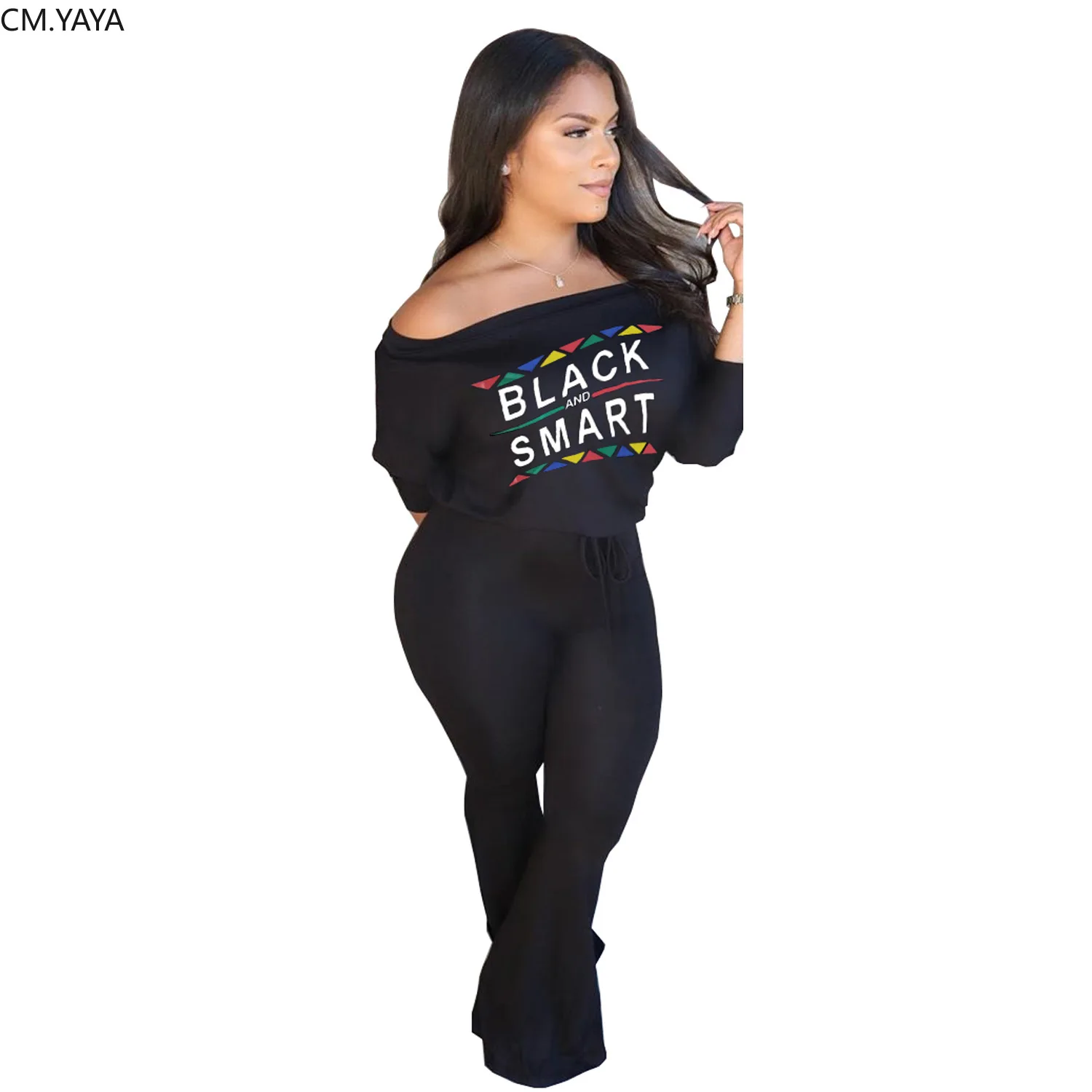 Женский комбинезон с длинным рукавом летучая мышь и надписью|Женские