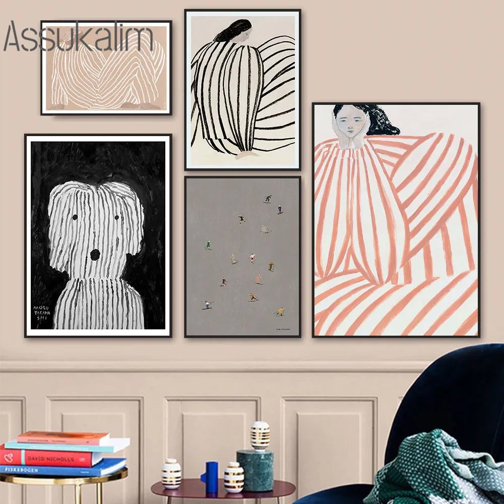 

Nordic Posters And Prints Abstract Curve Figure Wall Art Painting Bird Print Modern Gallery Wall Pictures For Living Room Decor