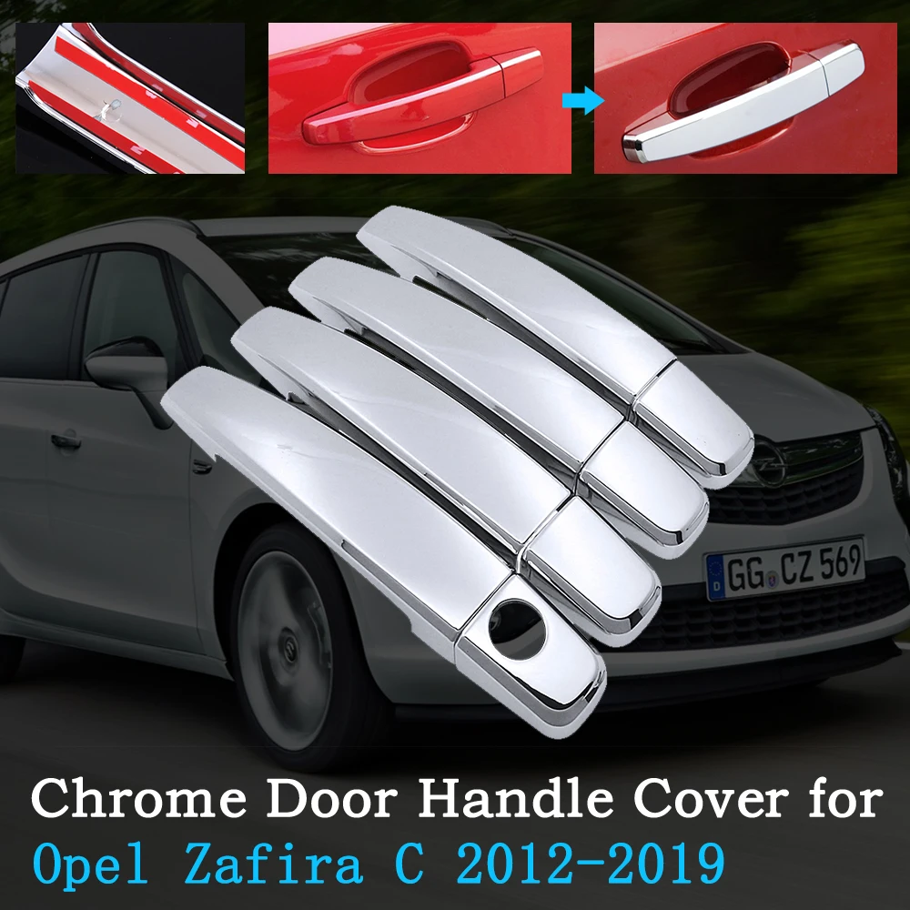 

Chrome Car Door Handle Protector for Opel Vauxhall Zafira C Tourer Present 2012~2019 Exterior Accessories 2016 2017 2018 2019