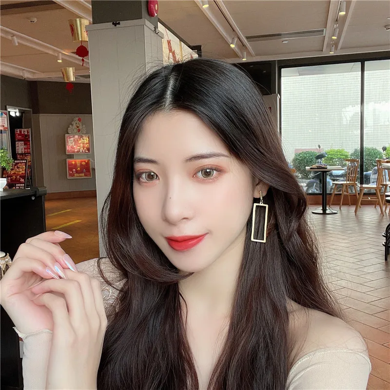 

New Big Square Korean Earrings Geometric Simple Earrings Dangle