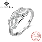Женское Обручальное кольцо из стерлингового серебра 925 пробы, кольцо с фианитом в форме бесконечности, подарок для помолвки, ювелирные украшения (Lam Hub Fong)