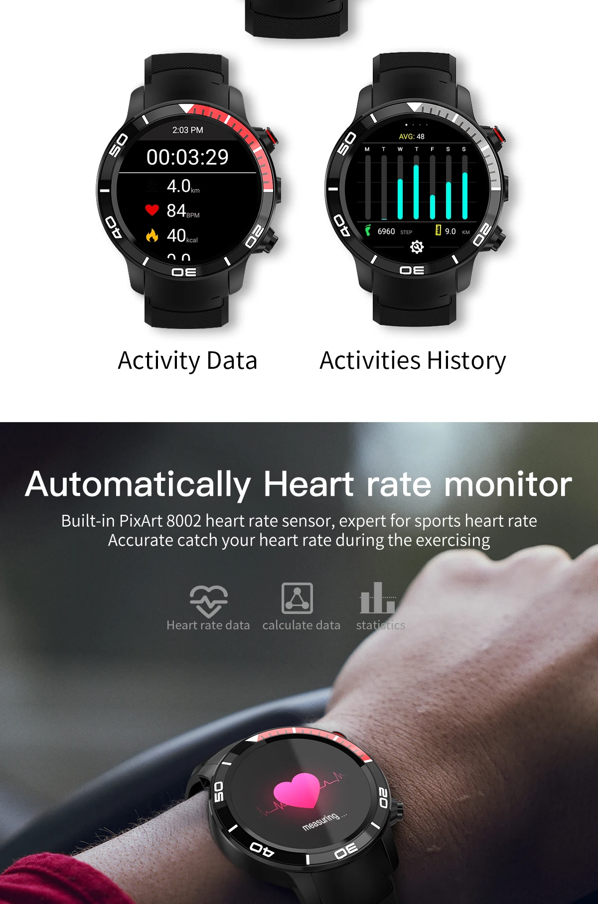 Умные часы H8 4G Smartwatch IP68 Водонепроницаемый MTK6739 1 ГБ/ОЗУ 16 Гб/ПЗУ 630 мАч монитор сердечного ритма смартфон для IOS Android