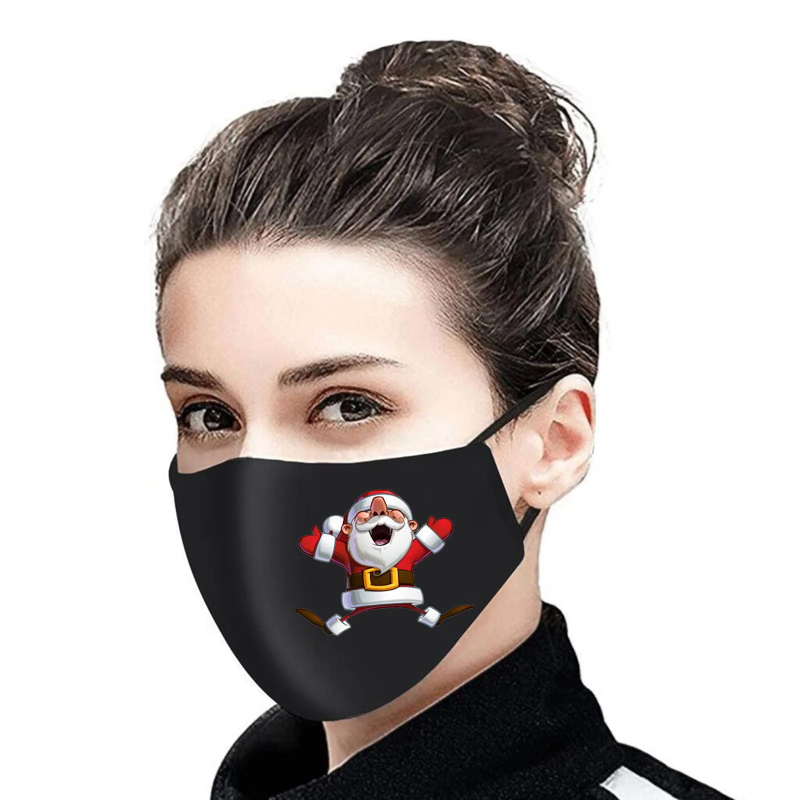 

Happy New Year 2021 Adult Masks T Christmas Elk Prin Face Mask Protective Mouth Cover Breathable Facemask Mascara Mascarillas