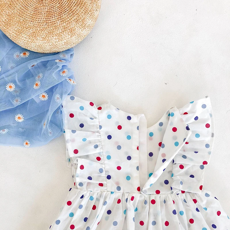 

Baby Girls Color Spot Baby Girls One-piece Clothes Girl Rompers Summer Baby Girls Cotton Short Sleeve Hardcover Creeper