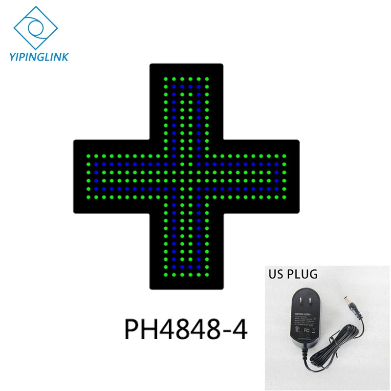 PH4848-4-US PLUG Зеленый синий светодиодный знак Креста высокой яркости маленький размер 48*48 см медицинский магазин Неоновый крест Крытый крест доска - Мощность в ваттах: PH4848-4-US PLUG